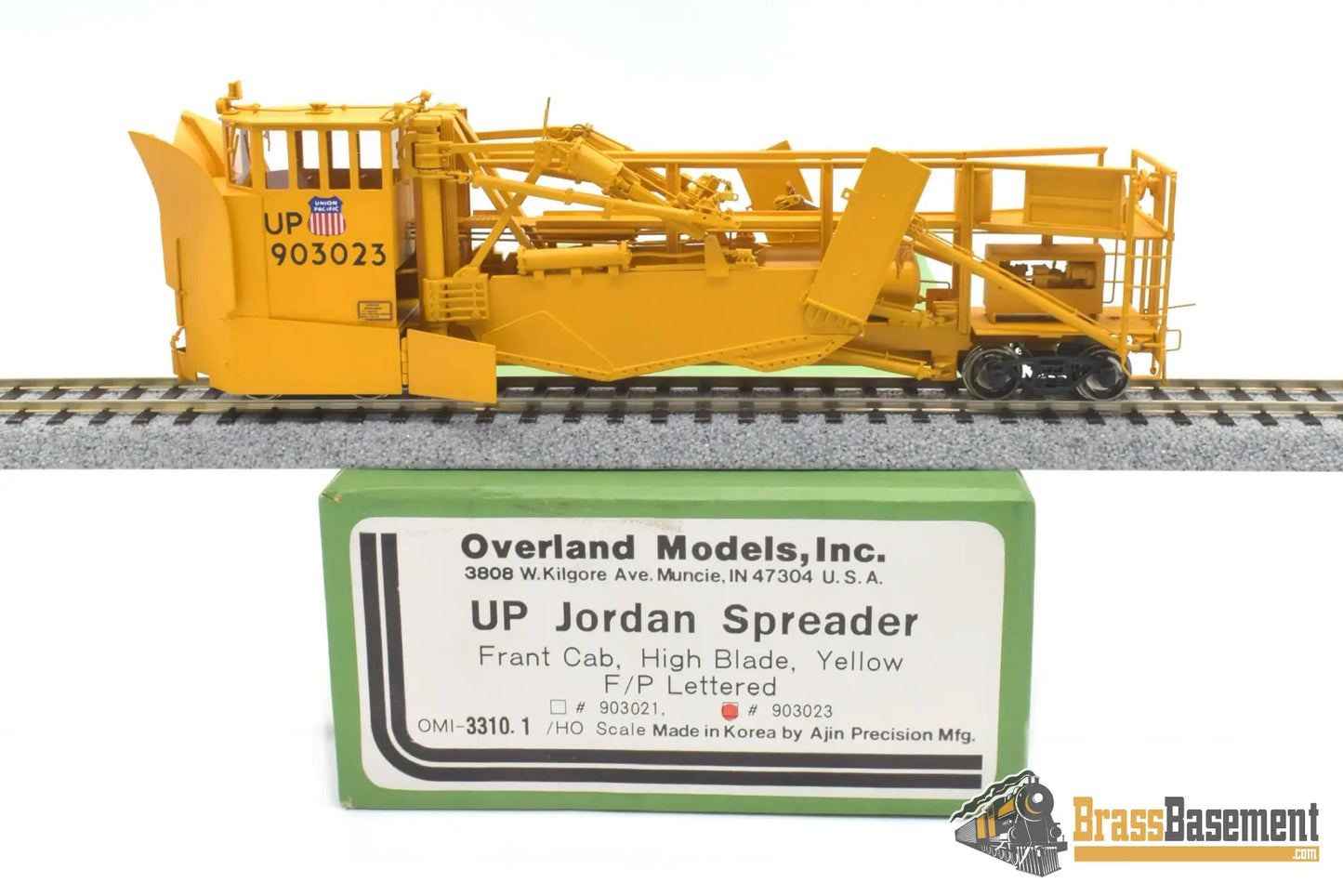 Ho Brass - Omi 3310.1 Union Pacific Up Jordan Spreader #903023 Armor Yellow Mint Freight