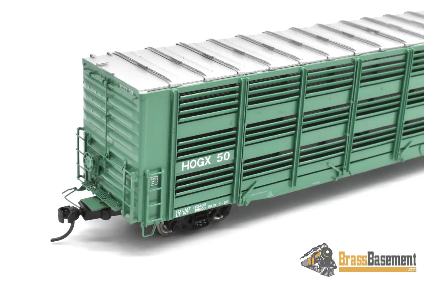 HO Brass - OMI 3320.1 Overland HOGX Stock Car 60’ - F/P Green Freight