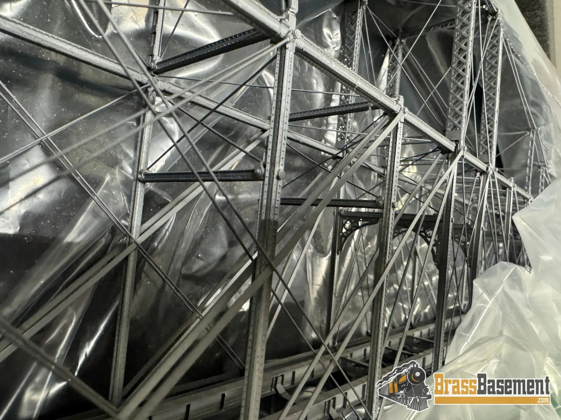 HO Brass – OMI 3381 Camas Prairie Bridge #50 & Crib/Pier – 2 Boxes – SILVER – 2000 Run – Rare Structure