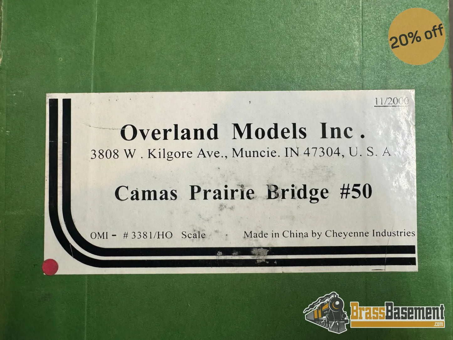 HO Brass – OMI 3381 Camas Prairie Bridge #50 & Crib/Pier – 2 Boxes – Custom – 2000 Run – Rare Structure