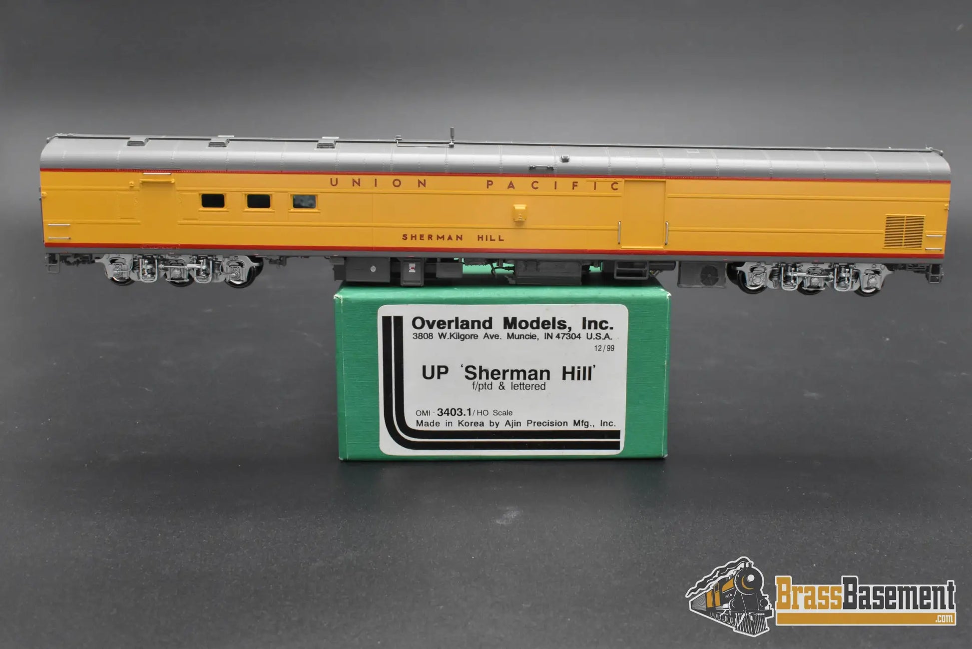 HO Brass – Overland Models UP ‘Sherman Hill’ Car – F/P – Mint HO Brass Passenger Car