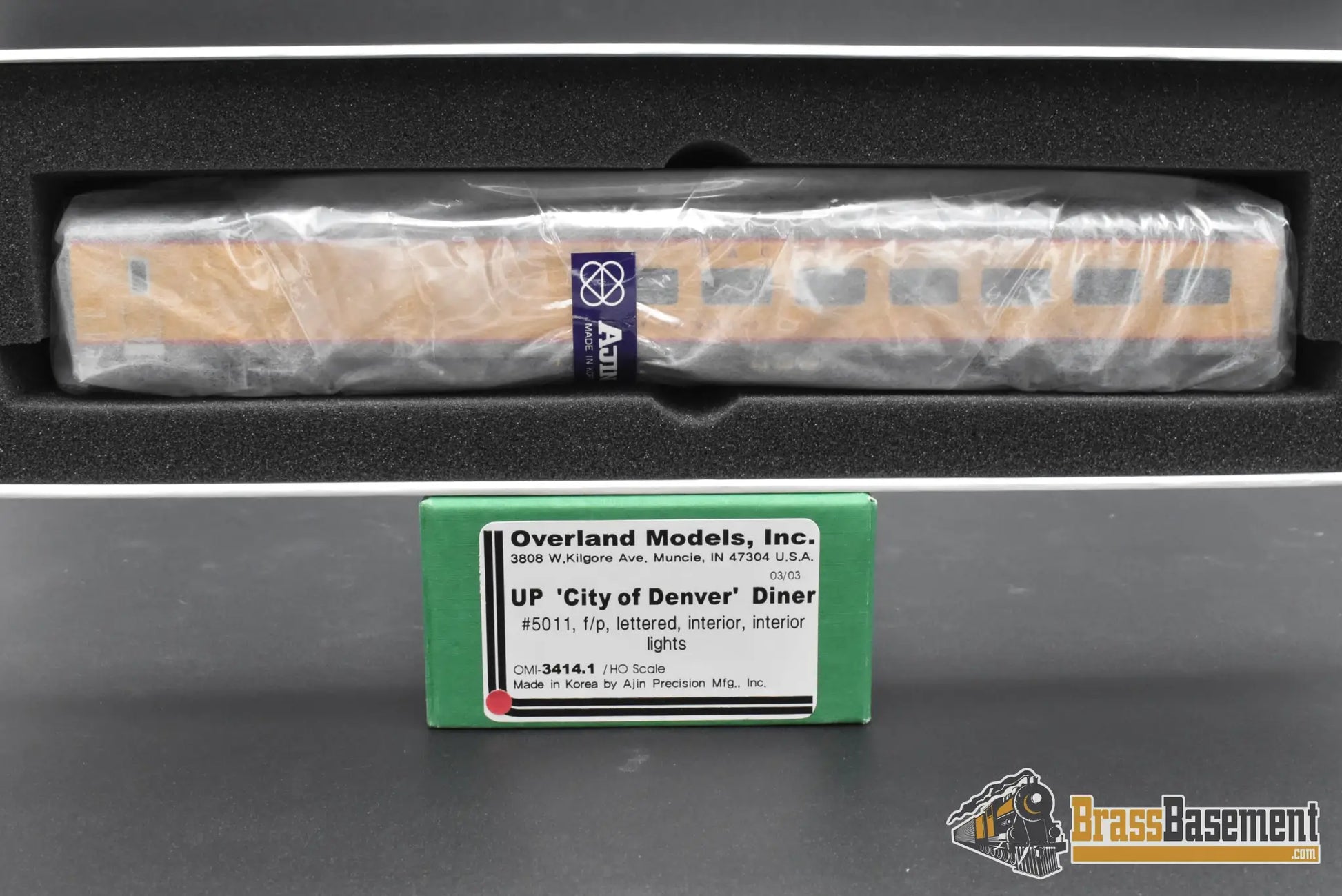 HO Brass – Overland Models UP ‘City of Denver’ Diner #5011 – F/P – Mint HO Brass Passenger Car
