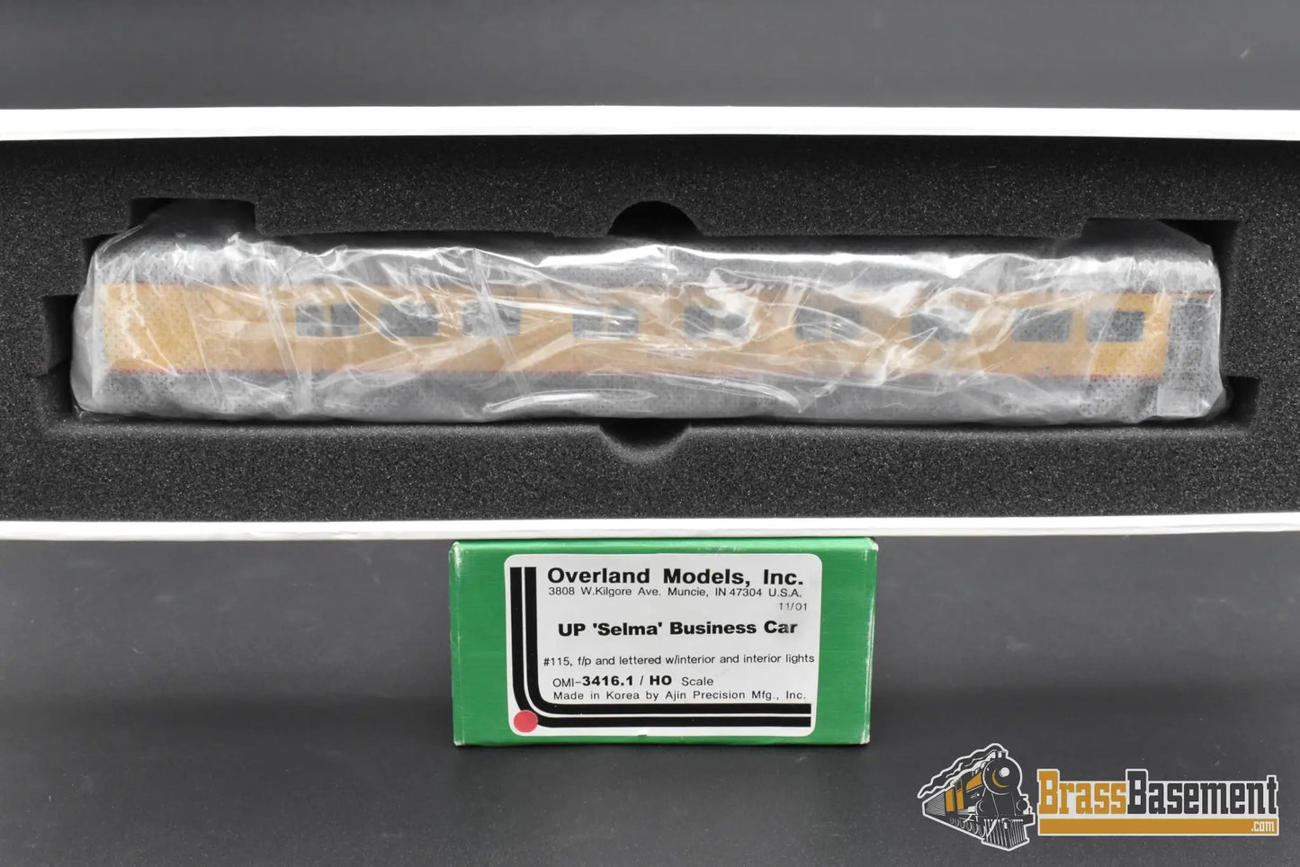 HO Brass – Overland Models UP ‘Selma’ Business Car – #115 – F/P – Mint HO Brass Passenger Car