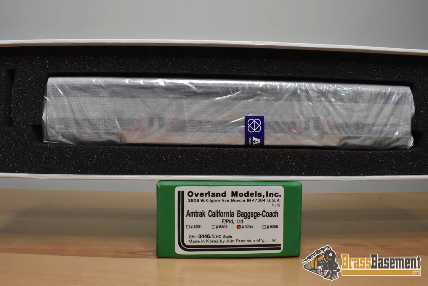 HO Brass - OMI 3446.1 Amtrak California Baggage-Coach #8204 - F/P NIB Diesel