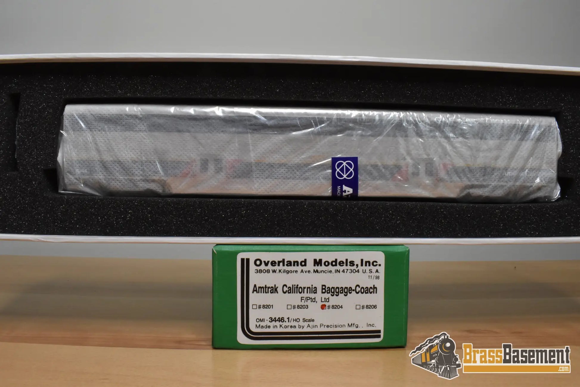 HO Brass - OMI 3446.1 Amtrak California Baggage-Coach #8204 - F/P NIB Diesel