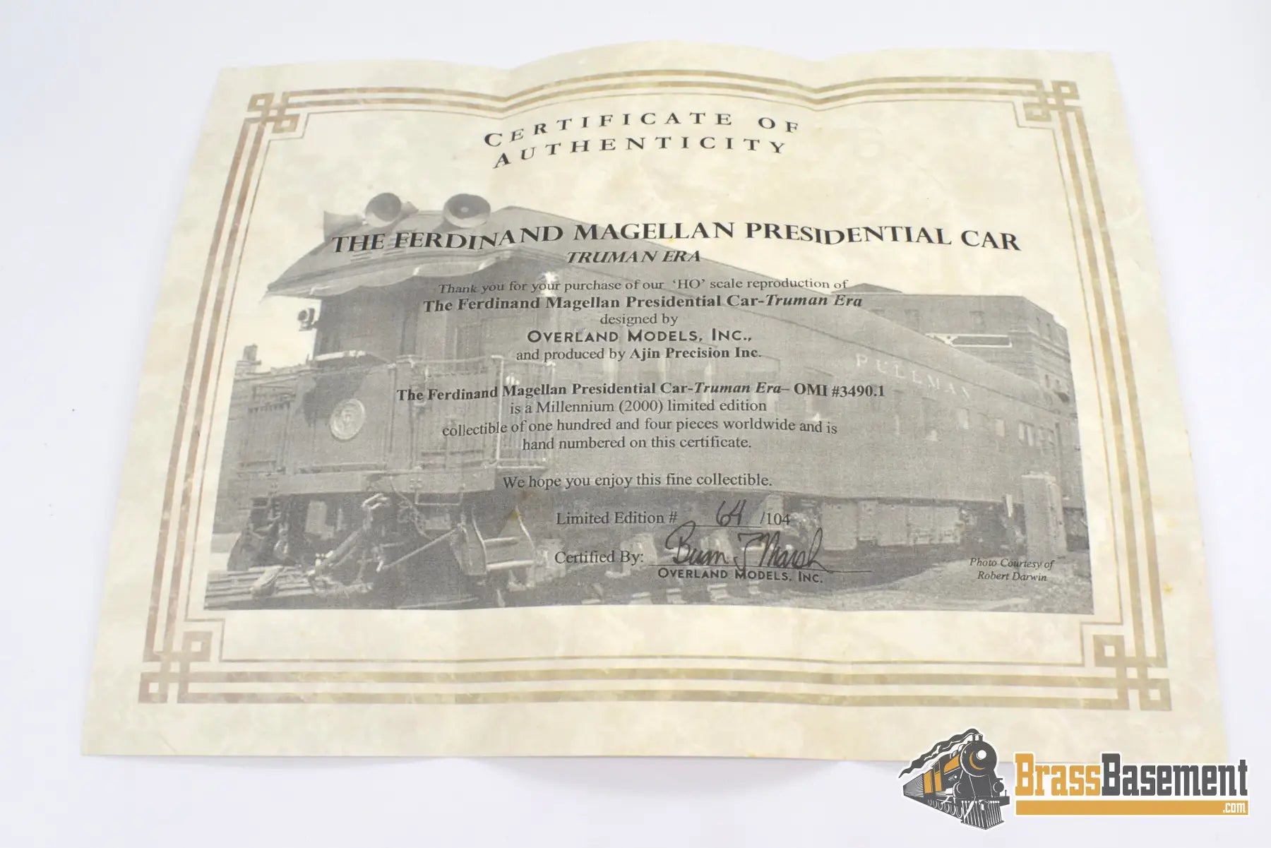 Ho Brass - Omi 3490.1 Ferdinand Magellan Presidential Car Truman Era W/ Lights & Interior Pullman