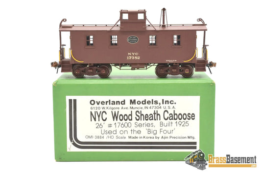 Ho Brass - Omi 3884 New York Central Nyc Wood Sheathed Caboose #17382 C/P