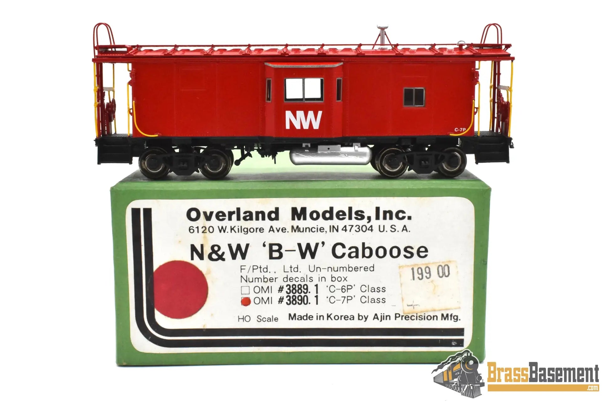 HO Brass - OMI 3890.1 N&W Norfolk & Western Bay Window B-W Caboose - FP Red 1994 Caboose