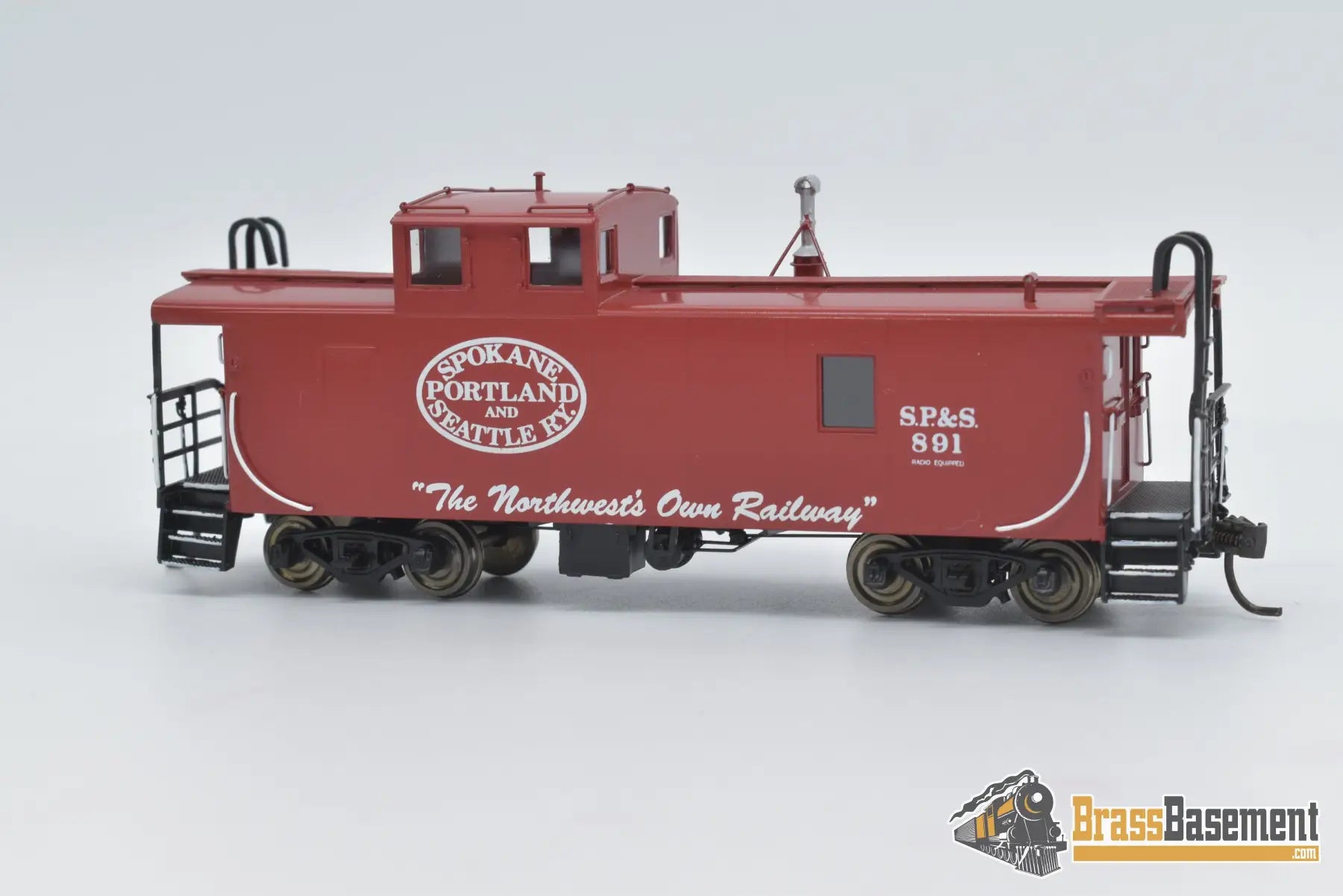 Ho Brass - Omi 3944.1 Spokane Portland & Seattle Steel Caboose F/P Red