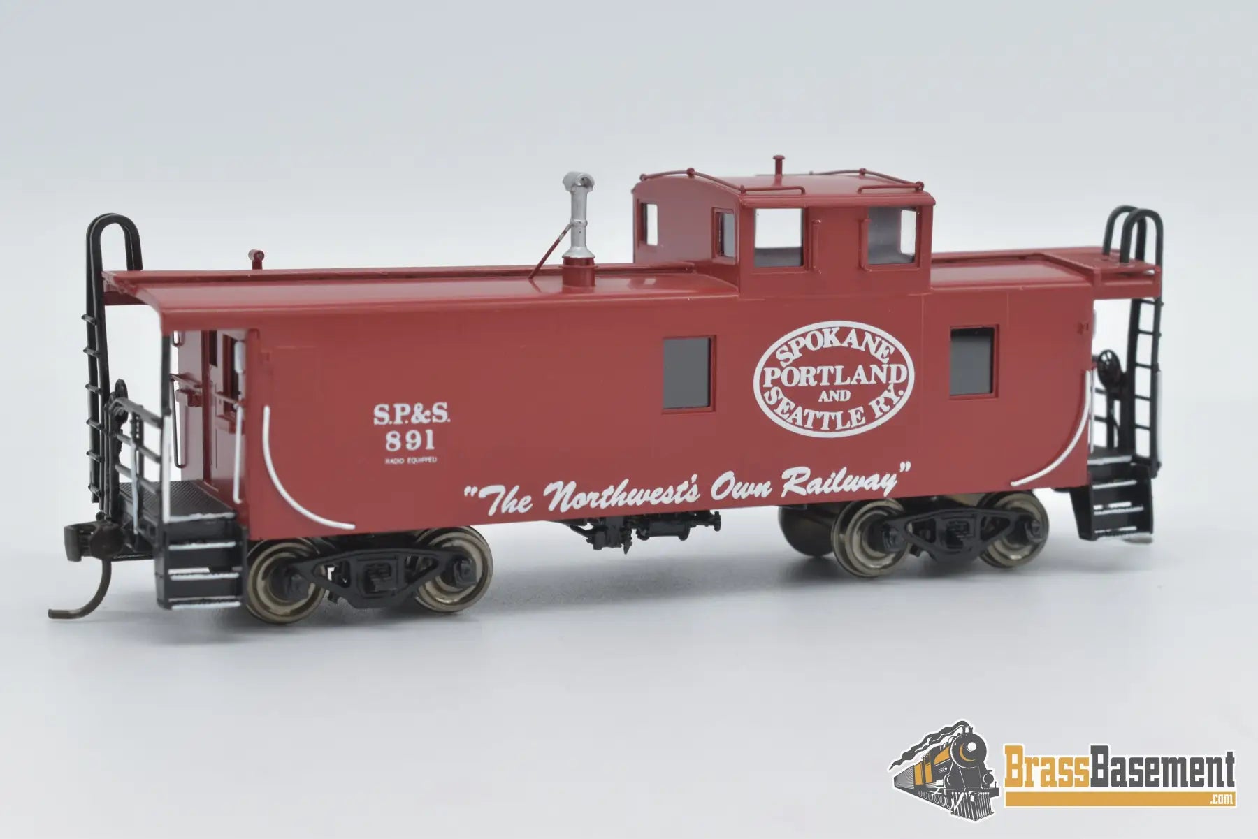Ho Brass - Omi 3944.1 Spokane Portland & Seattle Steel Caboose F/P Red