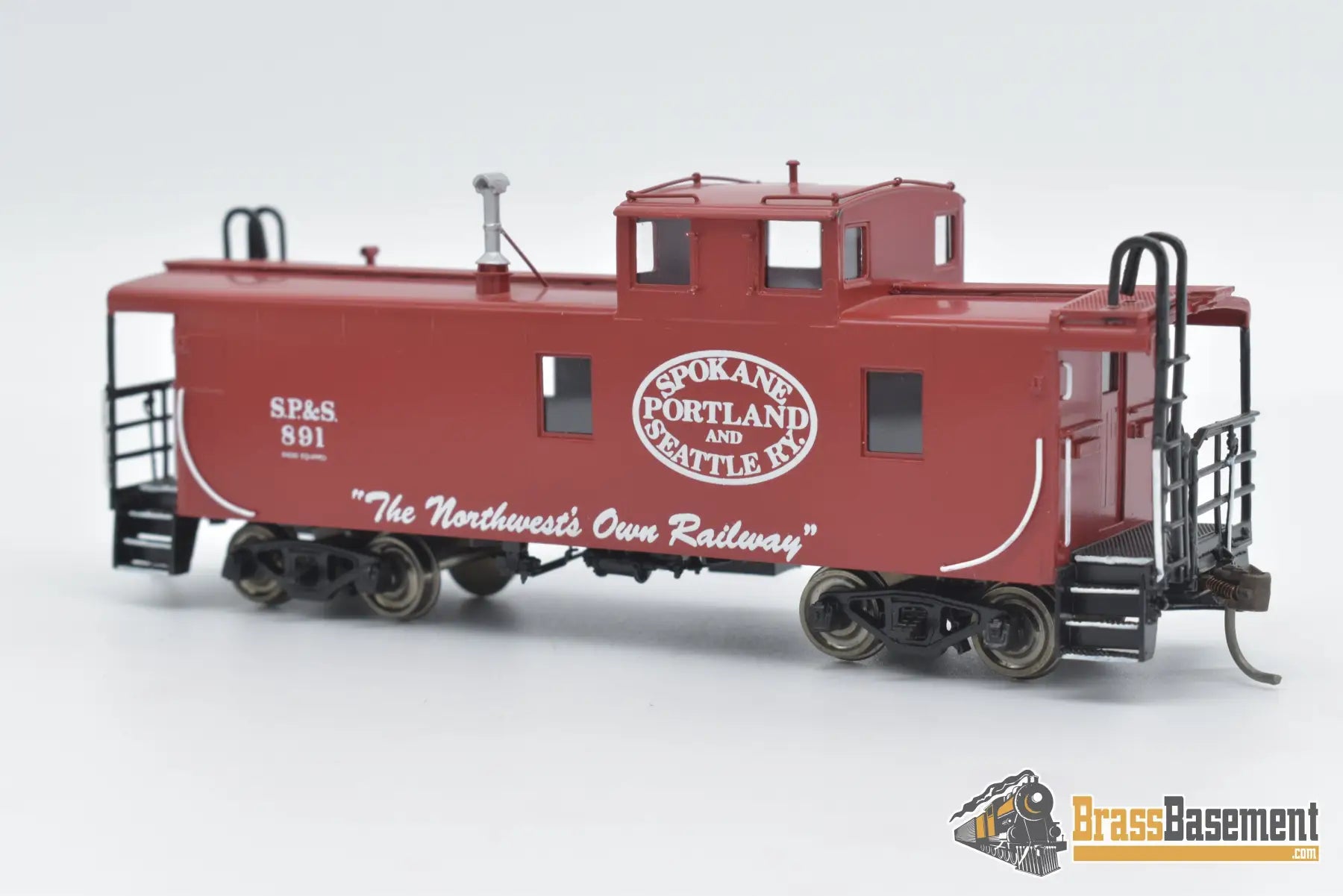 Ho Brass - Omi 3944.1 Spokane Portland & Seattle Steel Caboose F/P Red