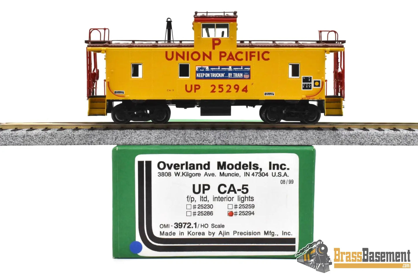 HO Brass - OMI 3972.1 Union Pacific UP CA-5 Caboose #25294 ’Keep on Truckin BY TRAIN’- MINT Caboose