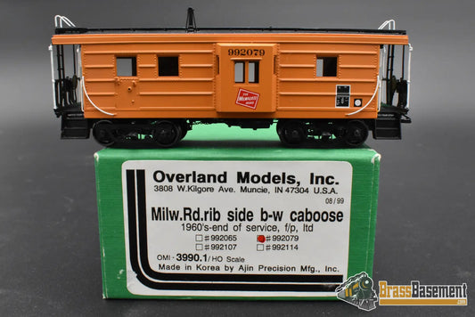 HO Brass – OMI 3990.1 MILW Milwaukee Road Rib‑Side Caboose – #992079 – F/P – Mint Caboose