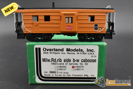 HO Brass – OMI 3990.1 MILW Milwaukee Road Rib‑Side Caboose – #992079 – F/P – Mint Caboose