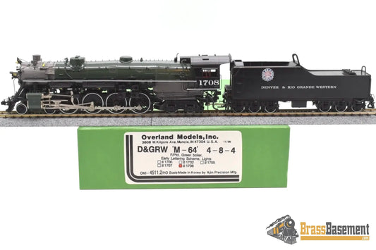 Ho Brass - Omi 4511.2 Rio Grande Drgw M - 64 4 - 8 - 4 #1708 F/P Green Boiler Royal Gorge Scheme