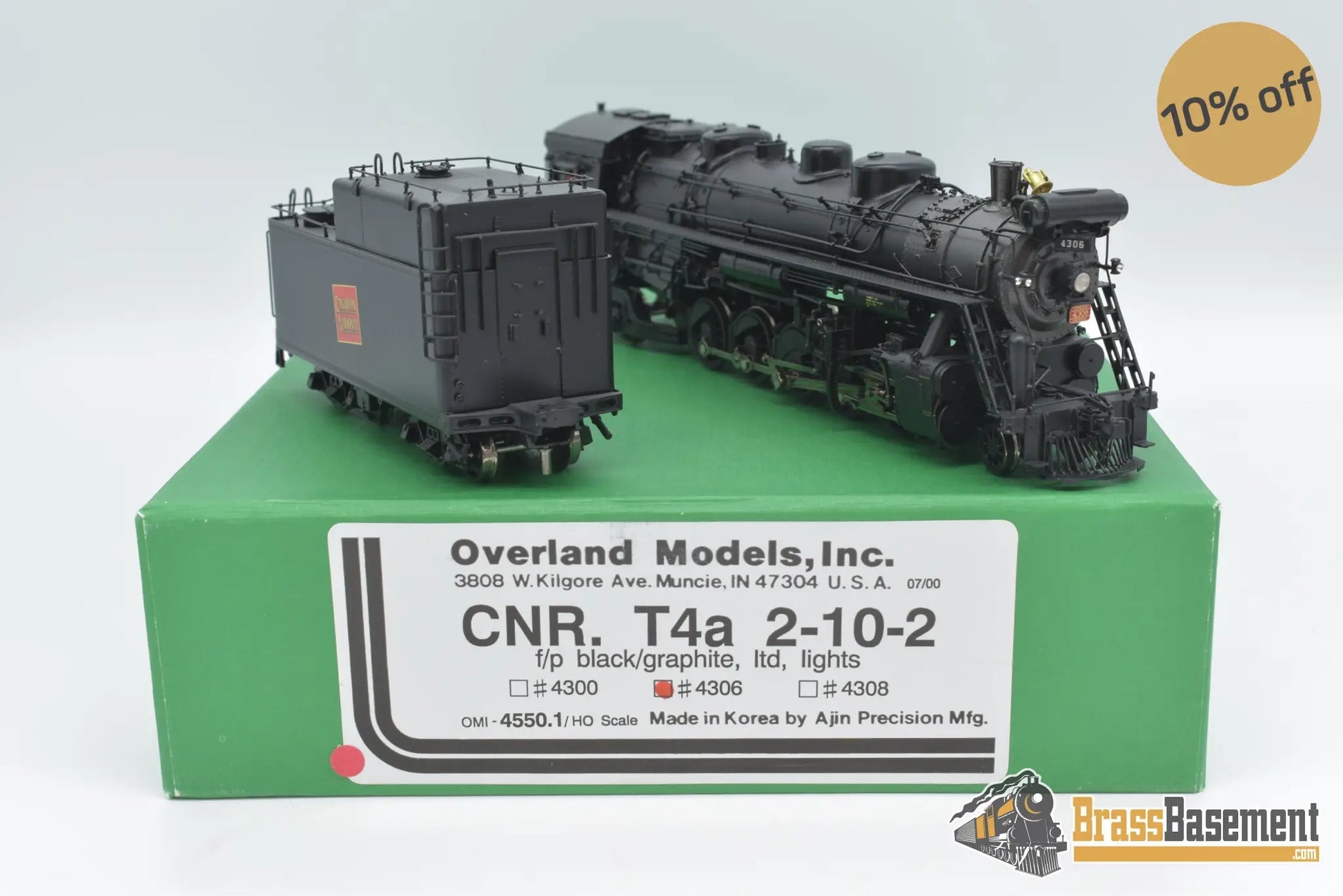 Ho Brass - Omi 4550.1 Canadian National Cnr T4A 2 - 10 - 2 Factory Paint Ajin
