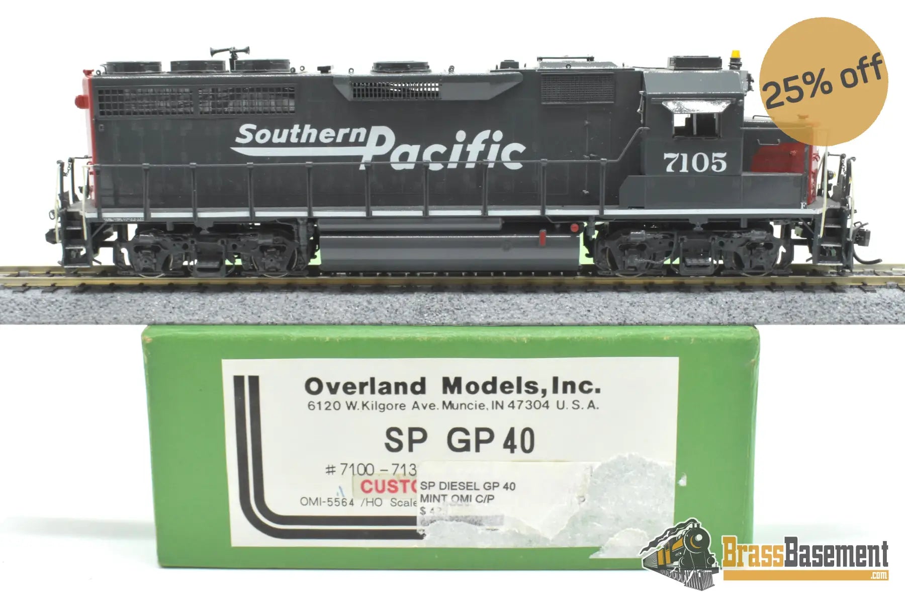 HO Brass - OMI 5564.1 Southern Pacific SP GP40 #7105 Scarlet & Gray - CPOMI Diesel
