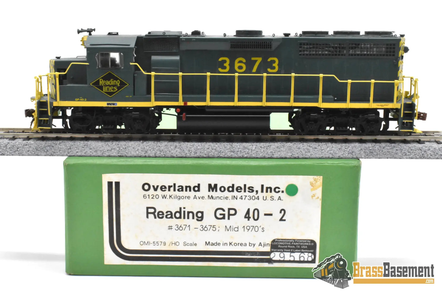 HO Brass - OMI 5579 Reading GP40-2 #3673 Mid 1970s C/P - NICE - Diesel