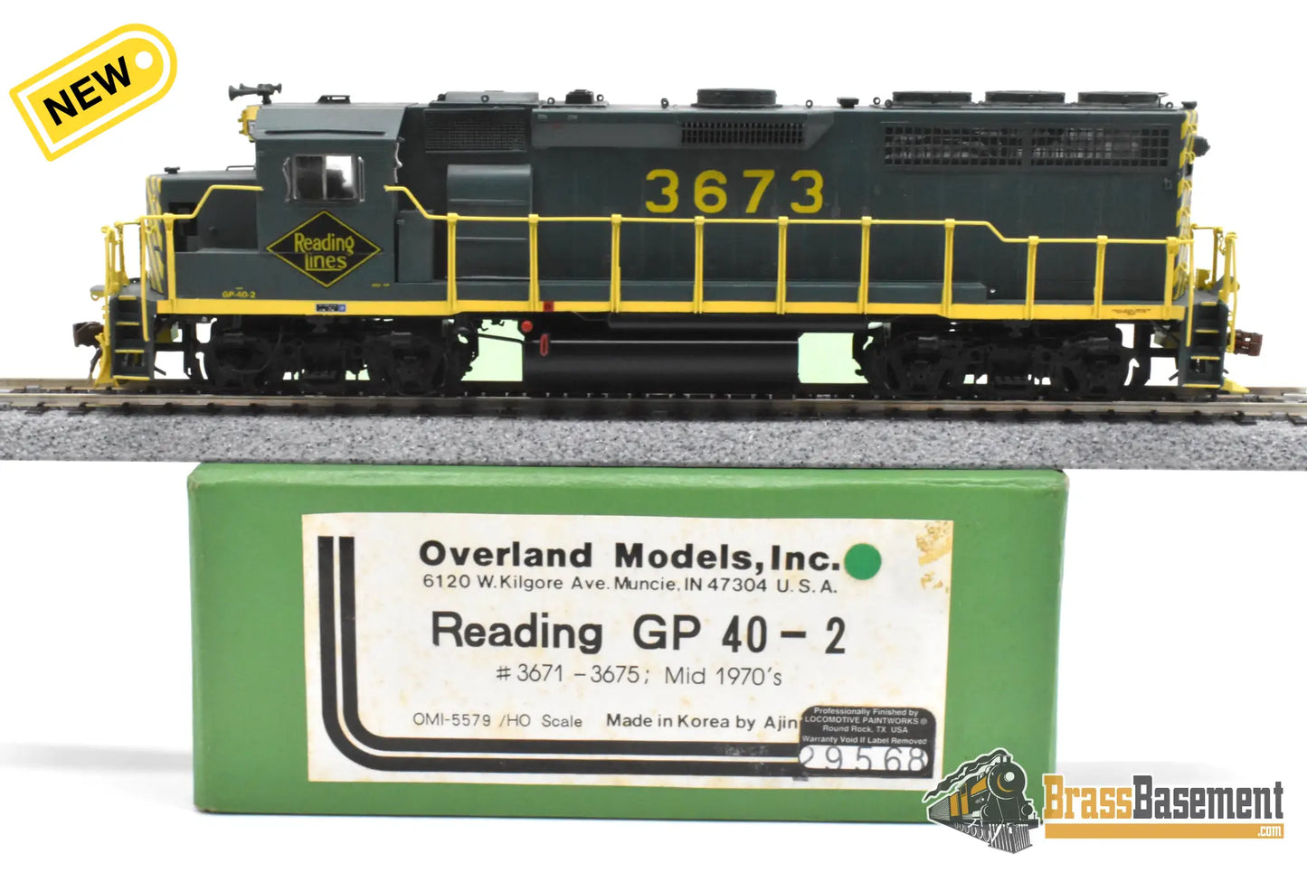 HO Brass - OMI 5579 Reading GP40-2 #3673 Mid 1970s C/P - NICE - Diesel