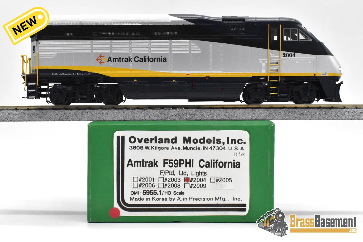 HO Brass - OMI 5955.1 Amtrak California F59PHI #2004 - F/P Mint Diesel