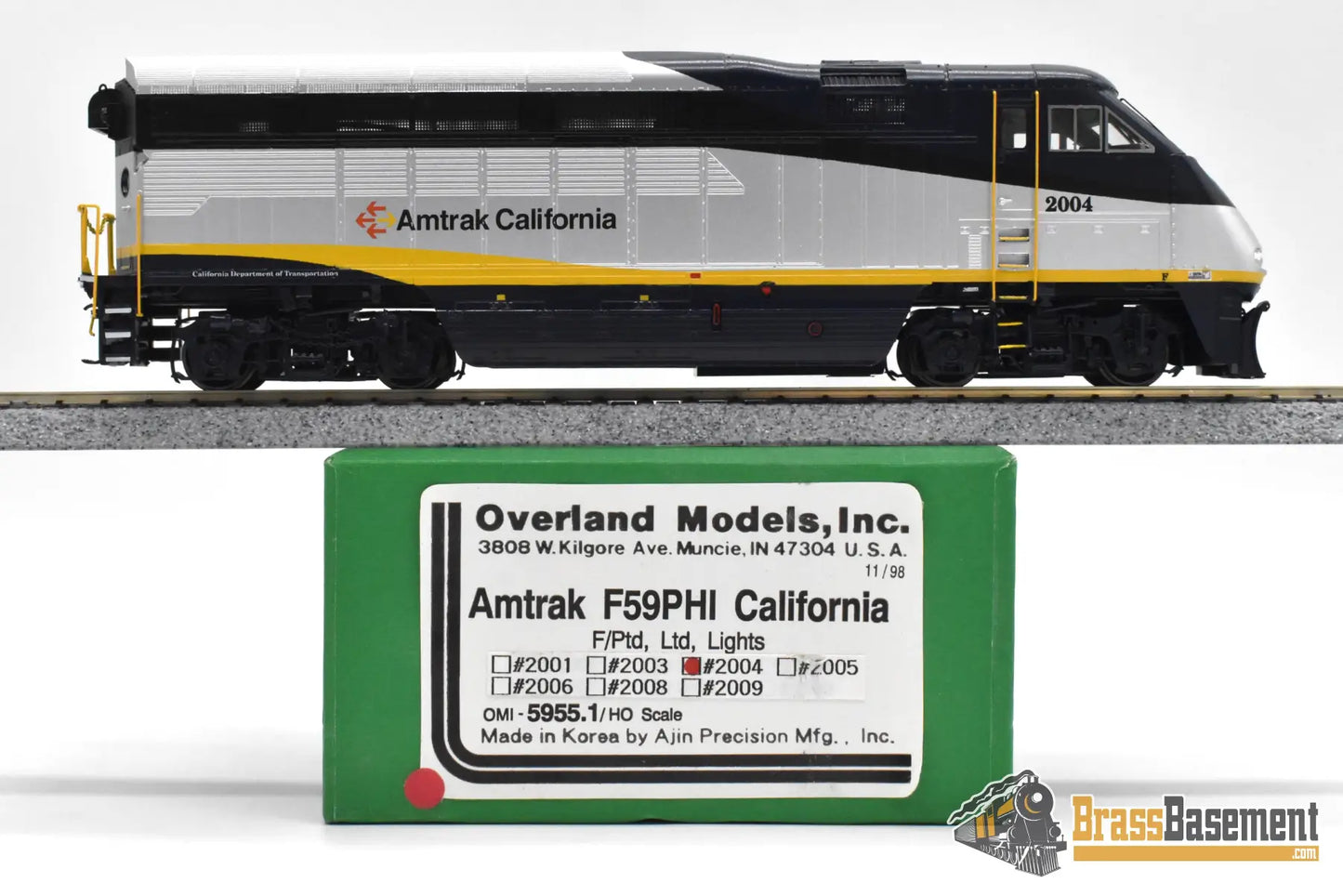 HO Brass - OMI 5955.1 Amtrak California F59PHI #2004 - F/P Mint Diesel