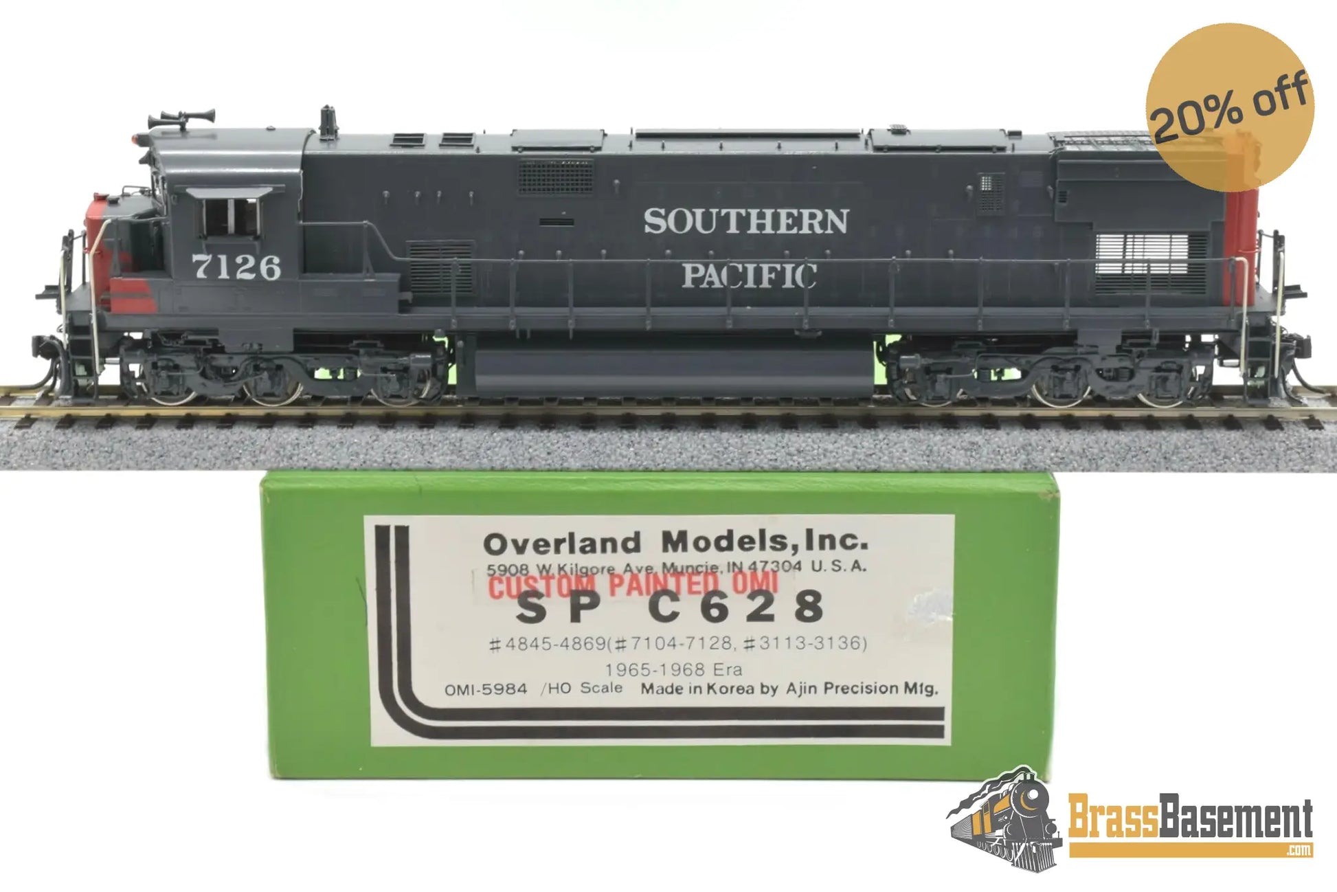 Ho Brass - Omi 5984 Southern Pacific Sp C628 #7126 Custom Paint Turbine