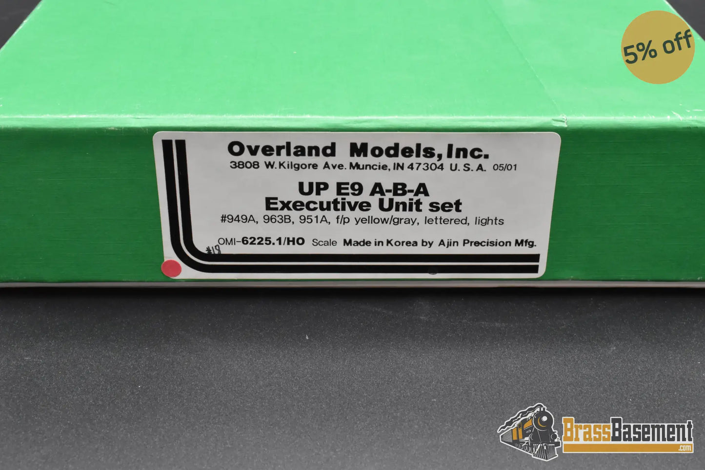 HO Brass – Overland Models UP E9 A-B-A Executive Unit Set – #949A #963B #951A – F/P – Mint HO Brass Diesel Locomotive