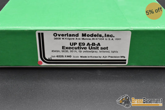 HO Brass – Overland Models UP E9 A-B-A Executive Unit Set – #949A #963B #951A – F/P – Mint HO Brass Diesel Locomotive
