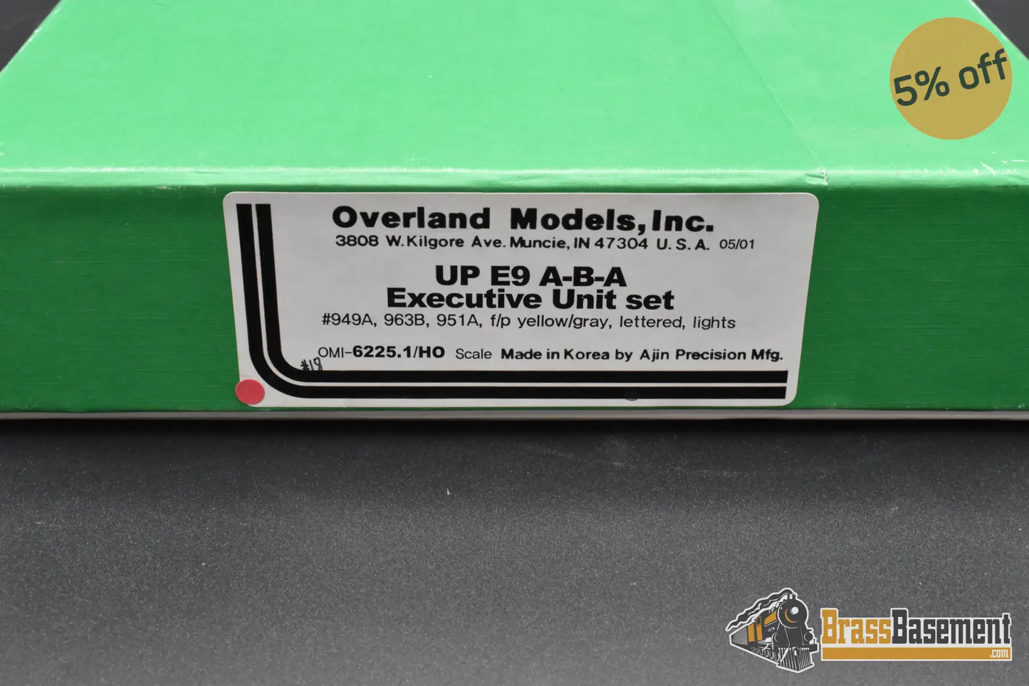 HO Brass – Overland Models UP E9 A-B-A Executive Unit Set – #949A #963B #951A – F/P – Mint HO Brass Diesel Locomotive