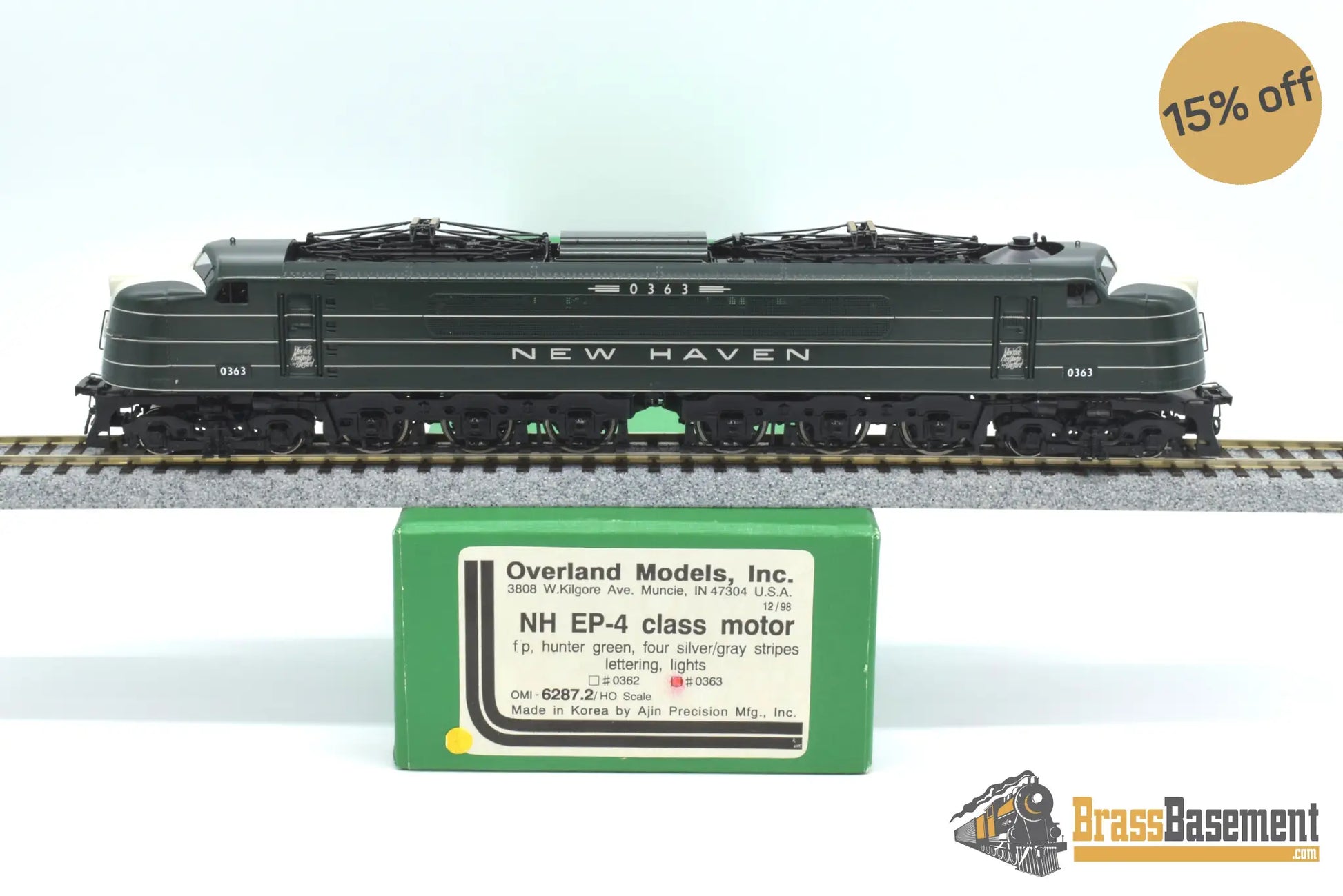 Ho Brass - Omi 6287.2 New Haven Ep - 4 Passenger Electric Factory Painted Hunter