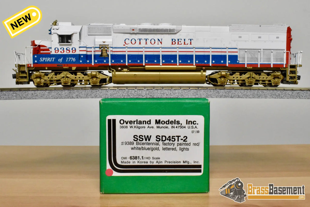 HO Brass - OMI 6381.1 SSW Cotton Belt SD45T-2 Bicentennial #9389 - F/P Mint - Diesel