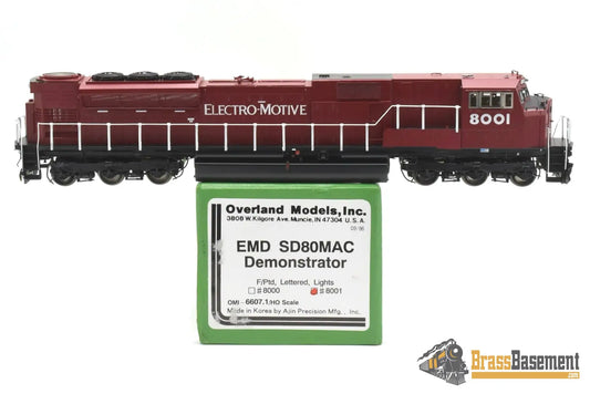 Ho Brass - Omi 6529.1 Emd Sd80Mac #8001 Factory Painted Red Diesel
