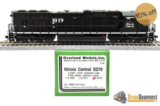 HO Brass OMI 6603.1 Illinois Central IC SD70 #1019 C/P Black Death Star Diesel
