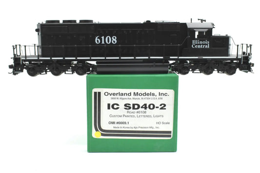 HO Brass - OMI 6669.1 Illinois Central SD40-2 #6108 C/P Black Death Star Diesel