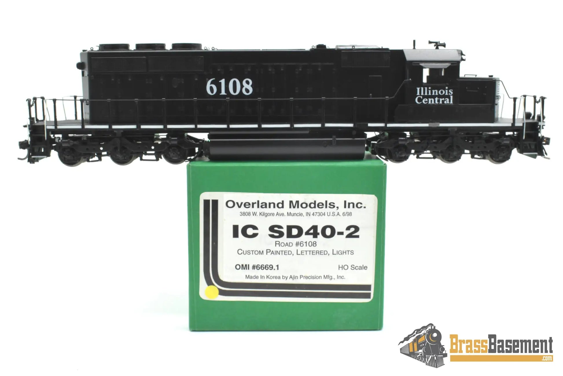 HO Brass - OMI 6669.1 Illinois Central SD40-2 #6108 C/P Black Death Star Diesel