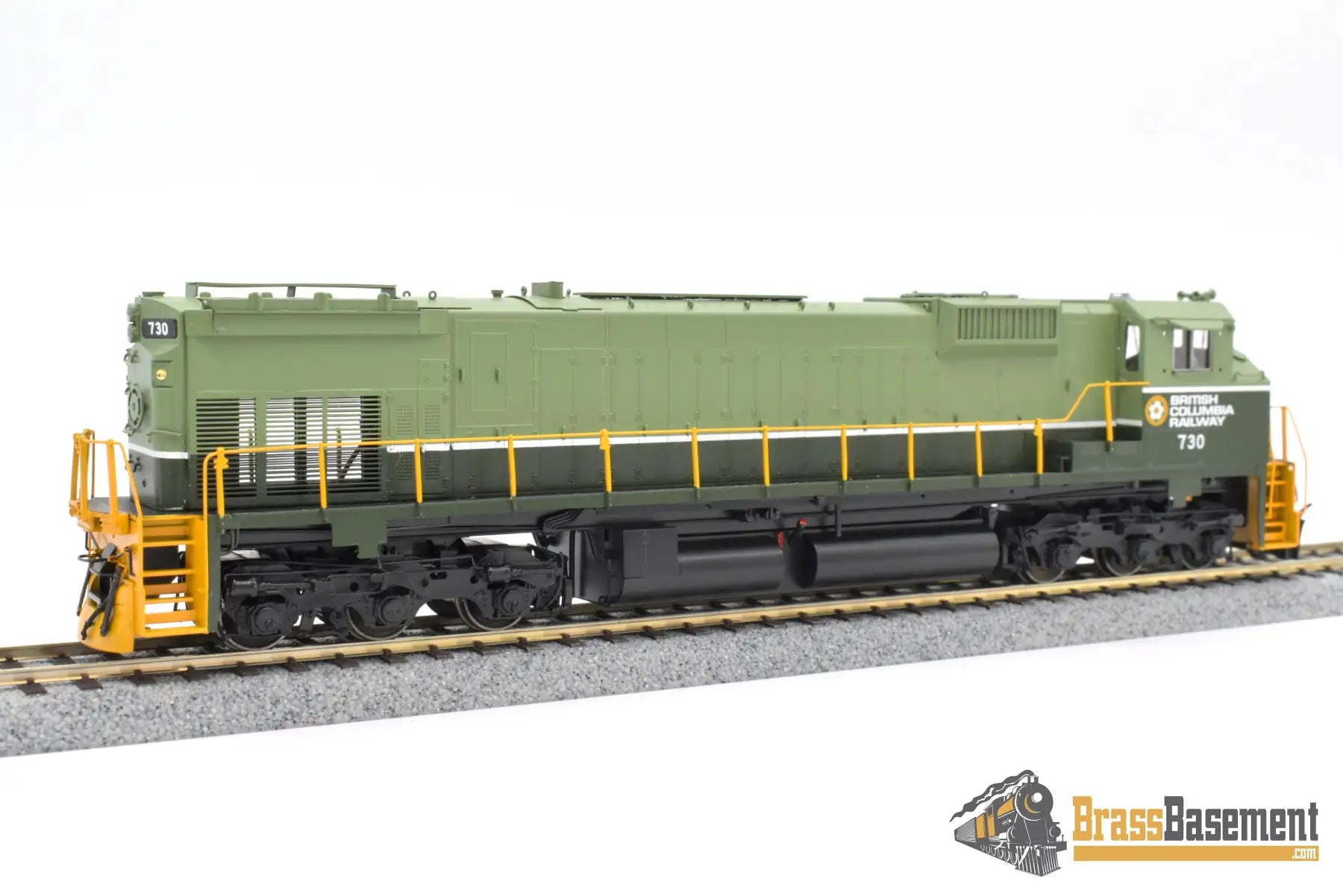 Ho Brass - Omi 6701.1 Bcr British Columbia Railway C630 Wide Nose #730 F/P Two - Tone Green Diesel