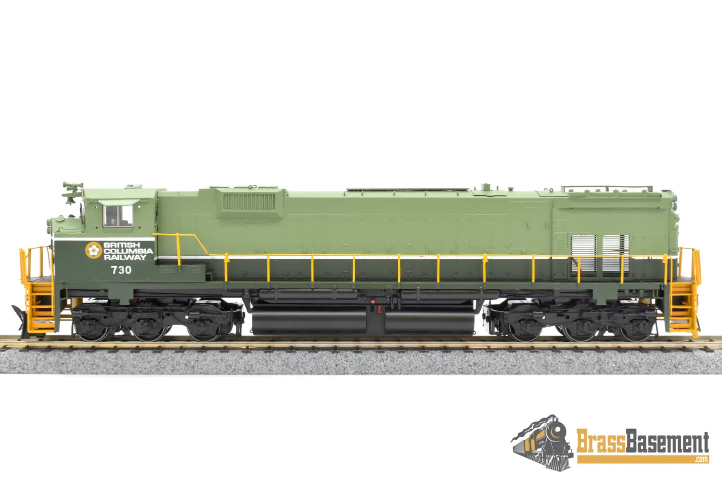 Ho Brass - Omi 6701.1 Bcr British Columbia Railway C630 Wide Nose #730 F/P Two - Tone Green Diesel