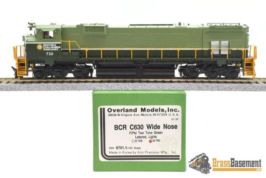 Ho Brass - Omi 6701.1 Bcr British Columbia Railway C630 Wide Nose #730 F/P Two - Tone Green Diesel