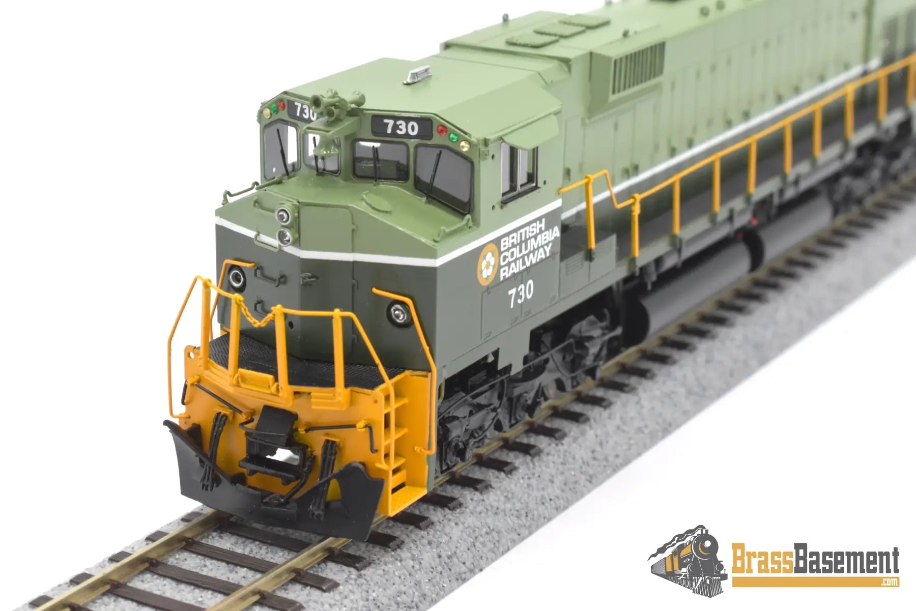 Ho Brass - Omi 6701.1 Bcr British Columbia Railway C630 Wide Nose #730 F/P Two - Tone Green Diesel