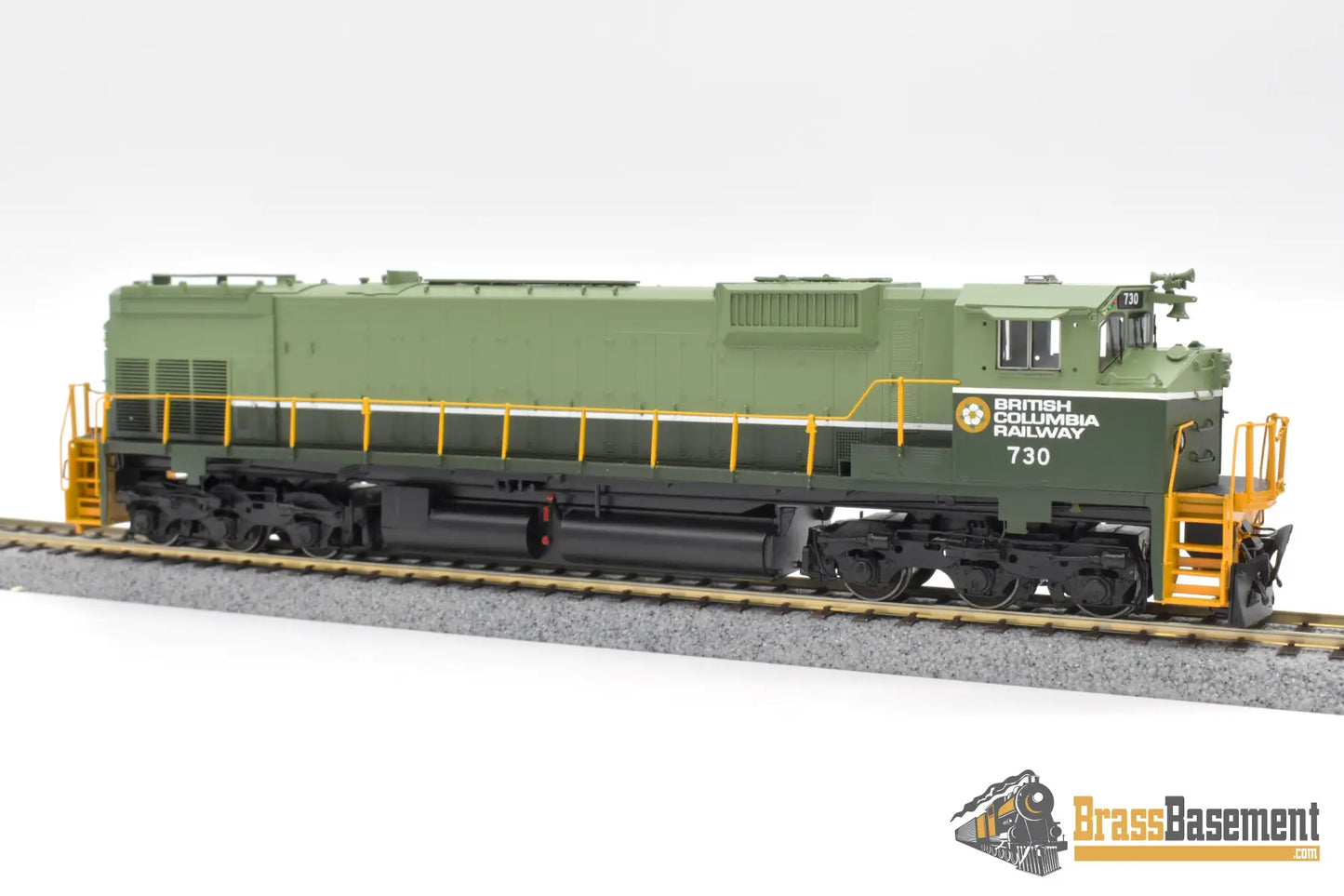 Ho Brass - Omi 6701.1 Bcr British Columbia Railway C630 Wide Nose #730 F/P Two - Tone Green Diesel