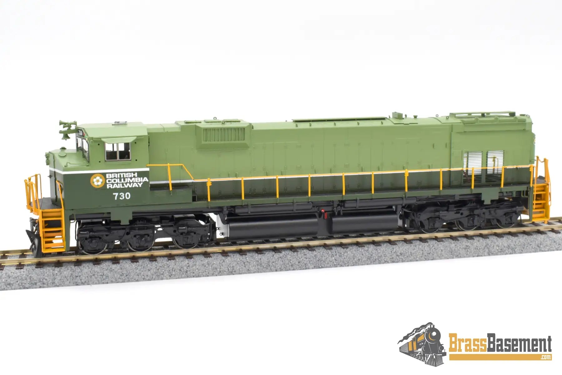 Ho Brass - Omi 6701.1 Bcr British Columbia Railway C630 Wide Nose #730 F/P Two - Tone Green Diesel