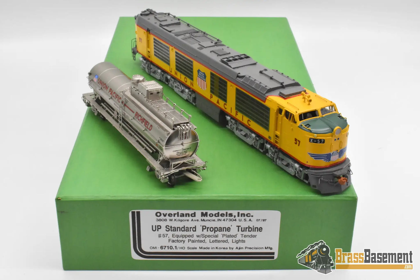HO Brass - OMI 6710.1 Union Pacific #57 Standard Turbine w/ Propane Tender - F/P 1997 Ajin Turbine