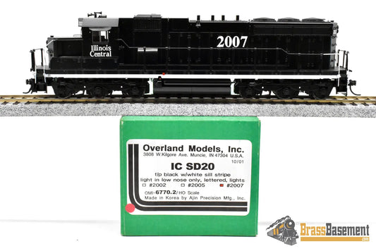 HO Brass - OMI 6770.2 Illinois Central IC EMD SD20 #2007 - Black Death Star Scheme - FP Diesel