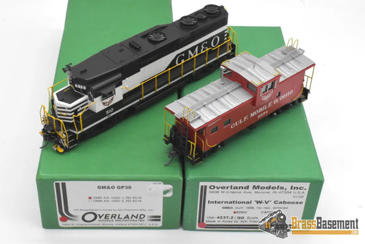 HO Brass - OMI AA-1090-1 & 4237.2 GM&O Gulf Mobile & Ohio GP30 and WV Caboose Set - MINT Diesel
