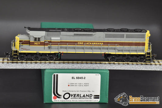 Ho Brass - Omi Aa - 1120 - 2 Erie Lackawanna El Sd45 - 2 #3677 W/ Esu 3.5 Dcc.sound Diesel