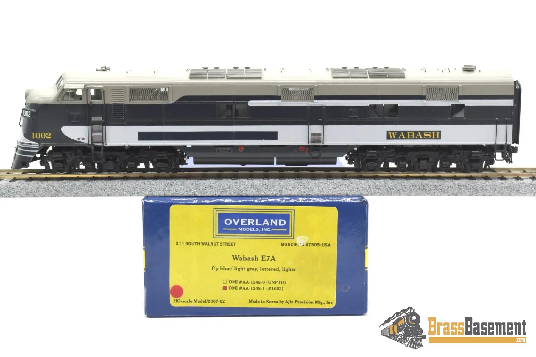 Ho Brass - Omi Aa - 1248 - 1 Wabash E7A #1002 Blue Gray F/P W/ New Gears Diesel