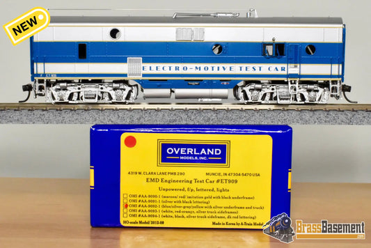 HO Brass - OMI #AA-9092-1 EMD Engineering Test Car ET-909 Blue/Silver/Gray/Yellow w Lights Diesel