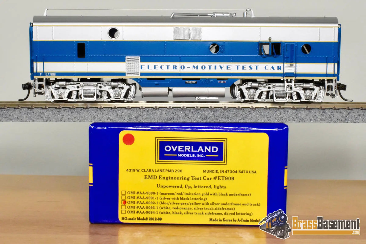 HO Brass - OMI #AA-9092-1 EMD Engineering Test Car ET-909 Blue
