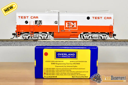 HO Brass - OMI #AA-9093-1 EMD Engineering Test Car ET-909 White/Red-Orange w Lights Mint Diesel