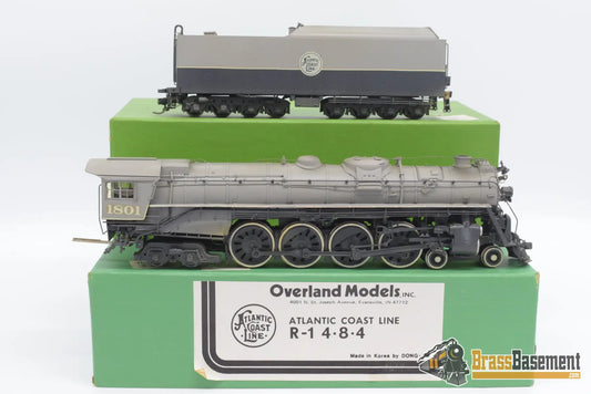 Ho Brass - Omi Atlantic Coast Line R - 1 4 - 8 - 4 Northern Old Custom Paint Steam
